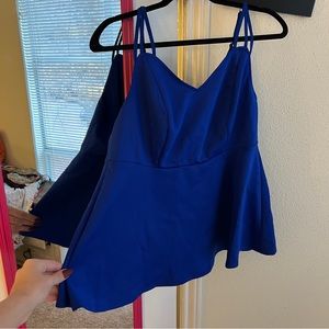Torrid electric blue peplum top, size 0. NWT